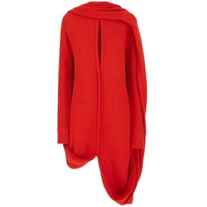 Sportmax, Dames, Jurken, Rood, Maat: L Wol,