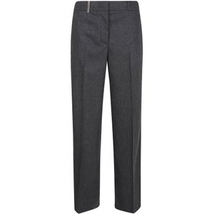 Peserico, Dames, Broeken, Grijs, Maat: XS Wol,