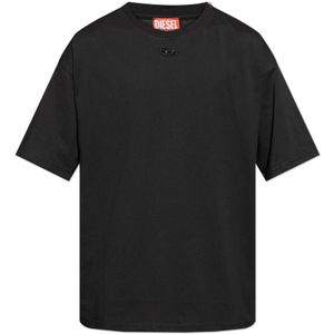 Diesel, Heren, Tops, Zwart, Maat: L Katoen,