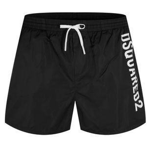 Dsquared2 Zwarte Logo Zwemshorts Gemaakt in Italië , Black , Heren , Maat: L