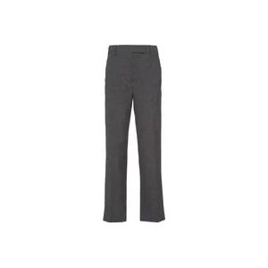 Prada Grijze Wollen Broek met Zijzakken , Gray , Dames , Maat: XL