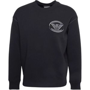 Emporio Armani, Heren, Sweatshirts & Hoodies, Blauw, Maat: 3XL