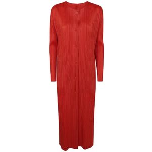 Issey Miyake, Dames, Jurken, Rood, Maat: L