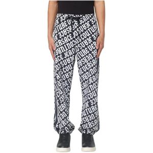 Versace Jeans Couture - Logo Print Moderne Broek - Zwart - Heren
