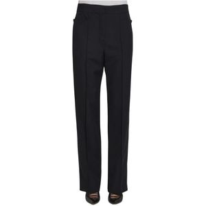 Lemaire, Dames, Broeken, Blauw, Maat: 2XS Wol,