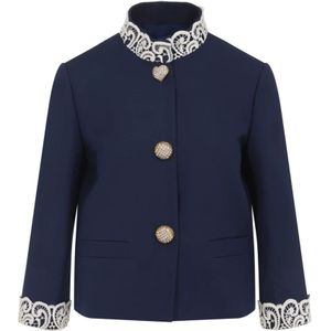 Valentino - Damesjas - Blauw - Zijde en Wol