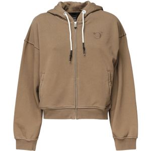 Pinko, Dames, Sweatshirts & Hoodies, Bruin, Maat: L Katoen,