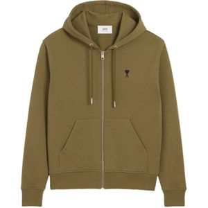 Ami Paris, Heren, Sweatshirts & Hoodies, Bruin, Maat: L Katoen,
