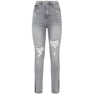Philipp Plein, Dames, Jeans, Blauw, Maat: W27 Denim,
