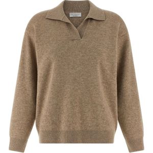 Brunello Cucinelli, Dames, Truien, Beige, Maat: XS Kasjmier,