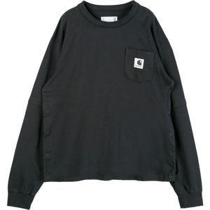 Sacai, Heren, Tops, Zwart, Maat: M Jersey,