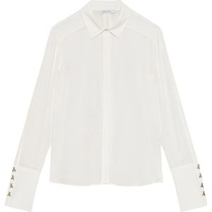 Patrizia Pepe, Dames, Blouses & Shirts, Wit, Maat: L Viscose,