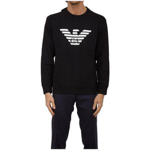 Emporio Armani, Heren, Sweatshirts & Hoodies, Zwart, Maat: XL Katoen,