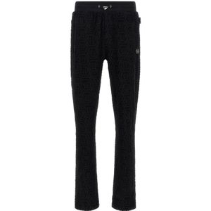 Philipp Plein, Heren, Broeken, Zwart, Maat: M Katoen,
