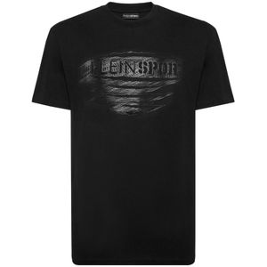 Plein Sport, Heren, Tops, Zwart, Maat: XS Katoen,