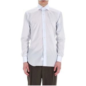 Barba, Heren, Overhemden, Blauw, Maat: L Katoen,