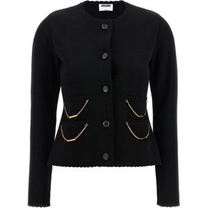 Moschino, Dames, Truien, Zwart, Maat: M