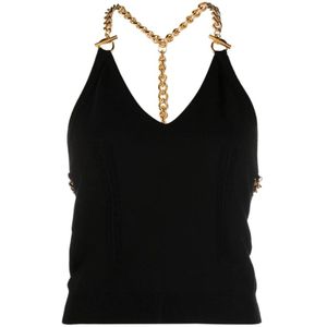 Moschino, Dames, Tops, Zwart, Maat: S Wol,