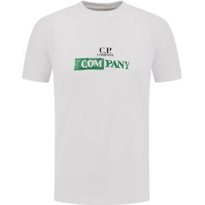 C.p. Company, Heren, Tops, Wit, Maat: M Leer,
