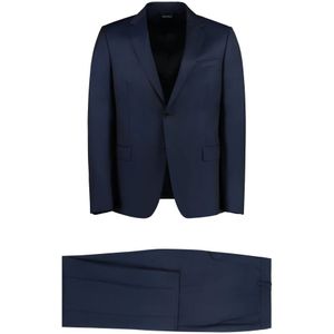 Zegna, Heren, Pakken, Blauw, Maat: XL Wol,