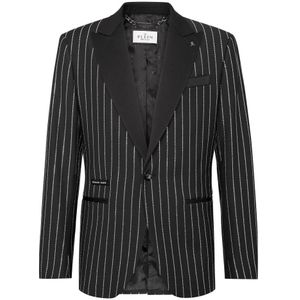 Philipp Plein, Heren, Jassen, Zwart, Maat: 5XL Wol,