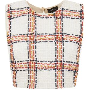 Elisabetta Franchi, Dames, Tops, Veelkleurig, Maat: S Tweed,