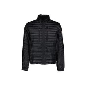 Moncler Gewatteerde Hoge Hals Rits Jas , Black , Heren , Maat: 2XL