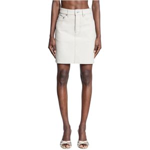 Burberry - Hoge Taille Denim Rok - Beige