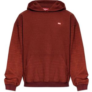 Diesel, Heren, Sweatshirts & Hoodies, Rood, Maat: L Katoen,