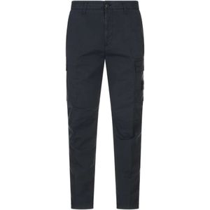 Stone Island, Heren, Broeken, Blauw, Maat: W33 Katoen,