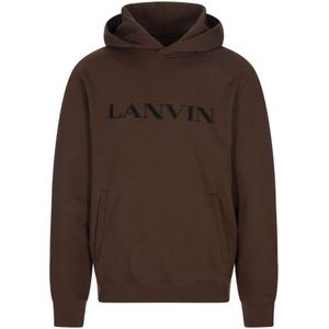 Lanvin, Heren, Sweatshirts & Hoodies, Bruin, Maat: L Katoen,