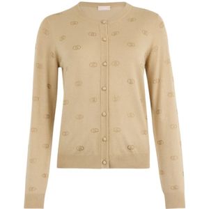 Liu Jo, Dames, Truien, Beige, Maat: XL Viscose,