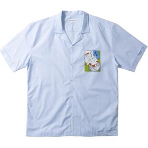 Edmmond Studios, Heren, Overhemden, Blauw, Maat: M Katoen,