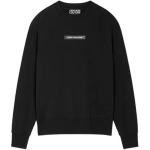 Versace Jeans Couture, Heren, Sweatshirts & Hoodies, Zwart, Maat: XS