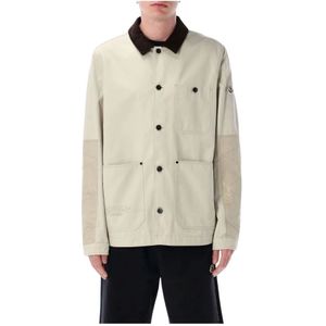 Moncler, Heren, Jassen, Beige, Maat: L