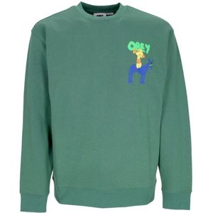 Obey, Heren, Sweatshirts & Hoodies, Groen, Maat: L Katoen,