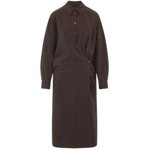 Lemaire, Dames, Jurken, Bruin, Maat: S Zijde,