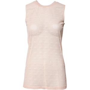 Dolce & Gabbana, Dames, Tops, Beige, Maat: XS Nylon,