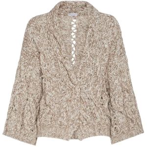 Brunello Cucinelli, Dames, Truien, Beige, Maat: 2XS