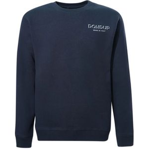 Dondup, Heren, Sweatshirts & Hoodies, Blauw, Maat: L Katoen,