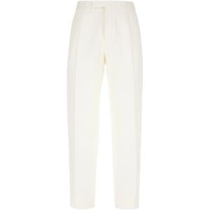 Zegna, Heren, Broeken, Wit, Maat: L Katoen,