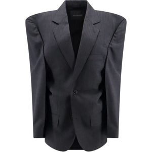 Balenciaga, Dames, Jassen, Grijs, Maat: S Wol,