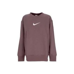 Nike Oversized Fleece Crewneck Sweatshirt , White , Dames , Maat: L