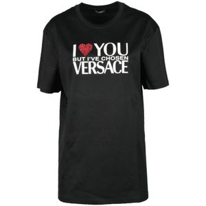 Versace, Dames, Tops, Zwart, Maat: S Katoen,