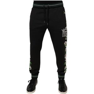 Dolce & Gabbana - Floral King Jogger - Trainingsbroeken - Zwart - Katoen