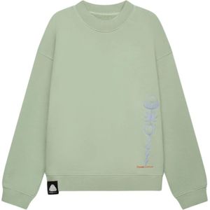 Flower Mountain, Heren, Sweatshirts & Hoodies, Groen, Maat: M Katoen,