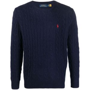 POLO RALPH LAUREN - Gebreide Trui - Marineblauw - Wol en Kasjmier