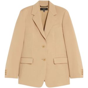 Weekend Max Mara, Dames, Jassen, Beige, Maat: L Wol,