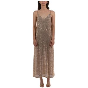 The Nina Studio, Dames, Jurken, Beige, Maat: L Zijde,