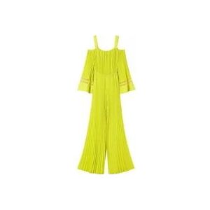 Twinset Georgette Plissé Jumpsuit , Green , Dames , Maat: XS